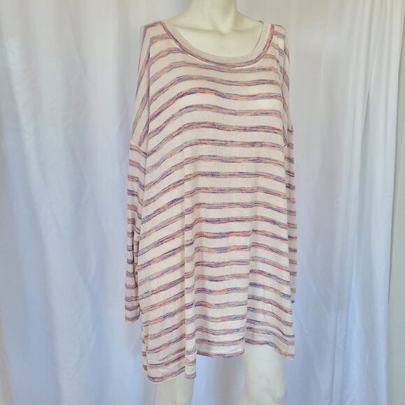 COMO BLU Striped Top blouse size 3X - Picture 6 of 8